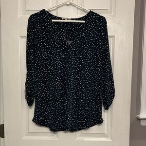 Beacon Women's Navy and White Speckled Blouse